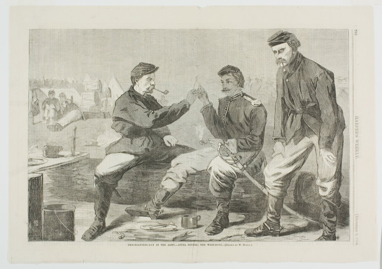 Hálaadás napja a hadseregben - vacsora után: A kívánságcsont alkotó: Winslow Homer