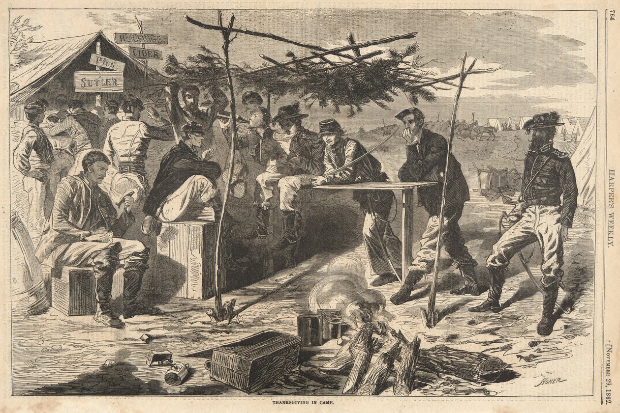 Hálaadás a táborban, Harpertől alkotó: Winslow Homer