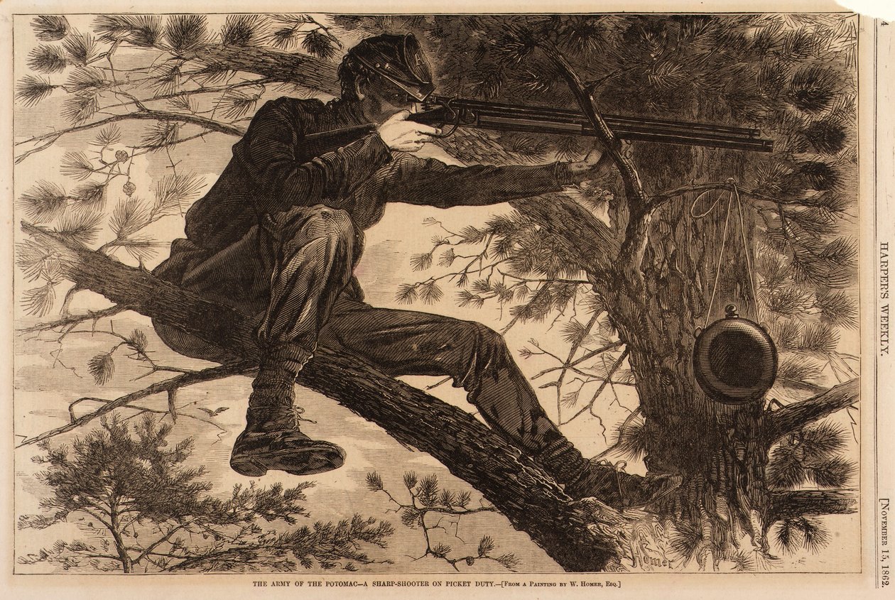 A Potomac hadsereg - egy éleslövész a picket szolgálatban alkotó: Winslow Homer