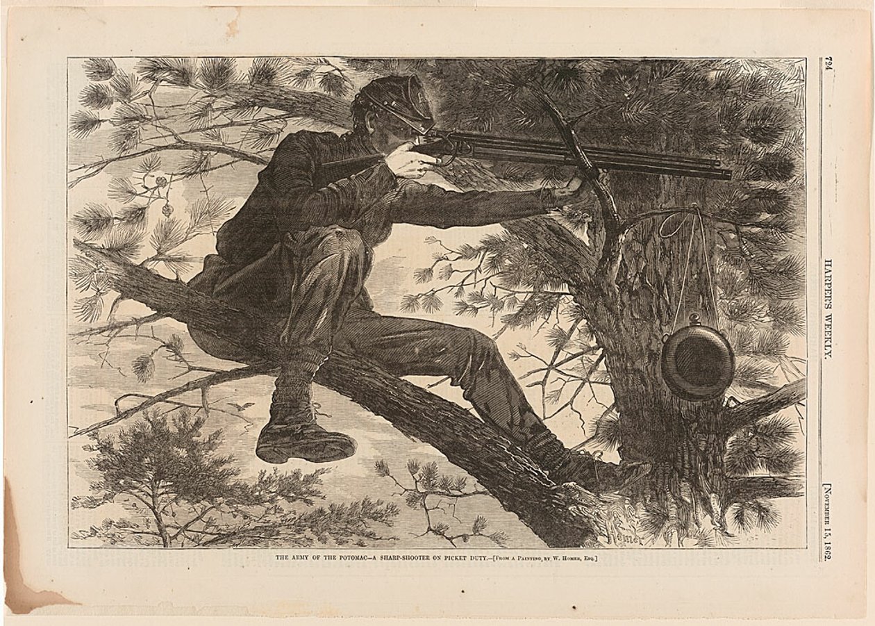 A Potomac hadsereg - Egy éleslövész a picket szolgálatban alkotó: Winslow Homer