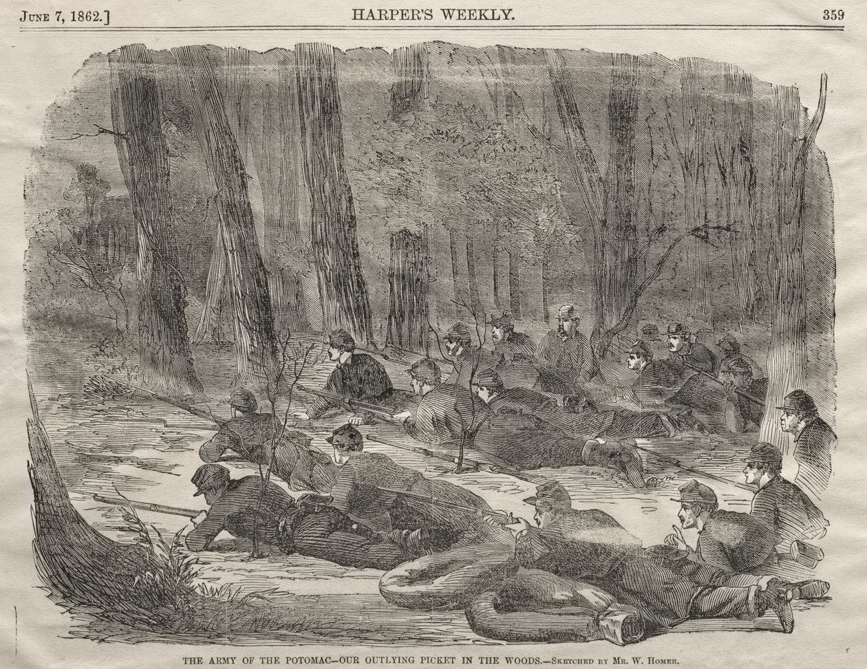 A Potomac hadserege - Előretolt őrhelyünk az erdőben alkotó: Winslow Homer
