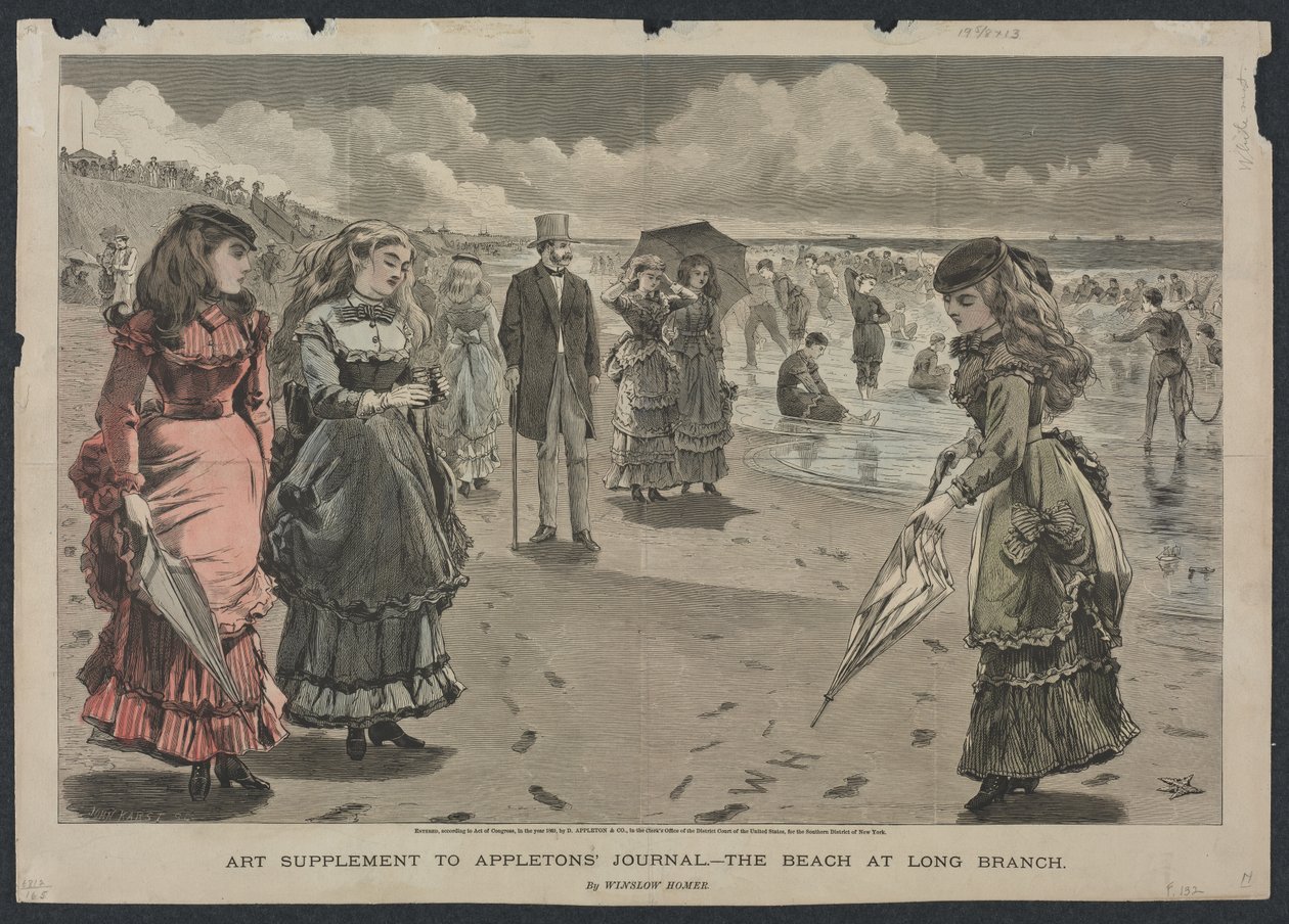 The Beach at Long Branch, 1869. alkotó: Winslow Homer