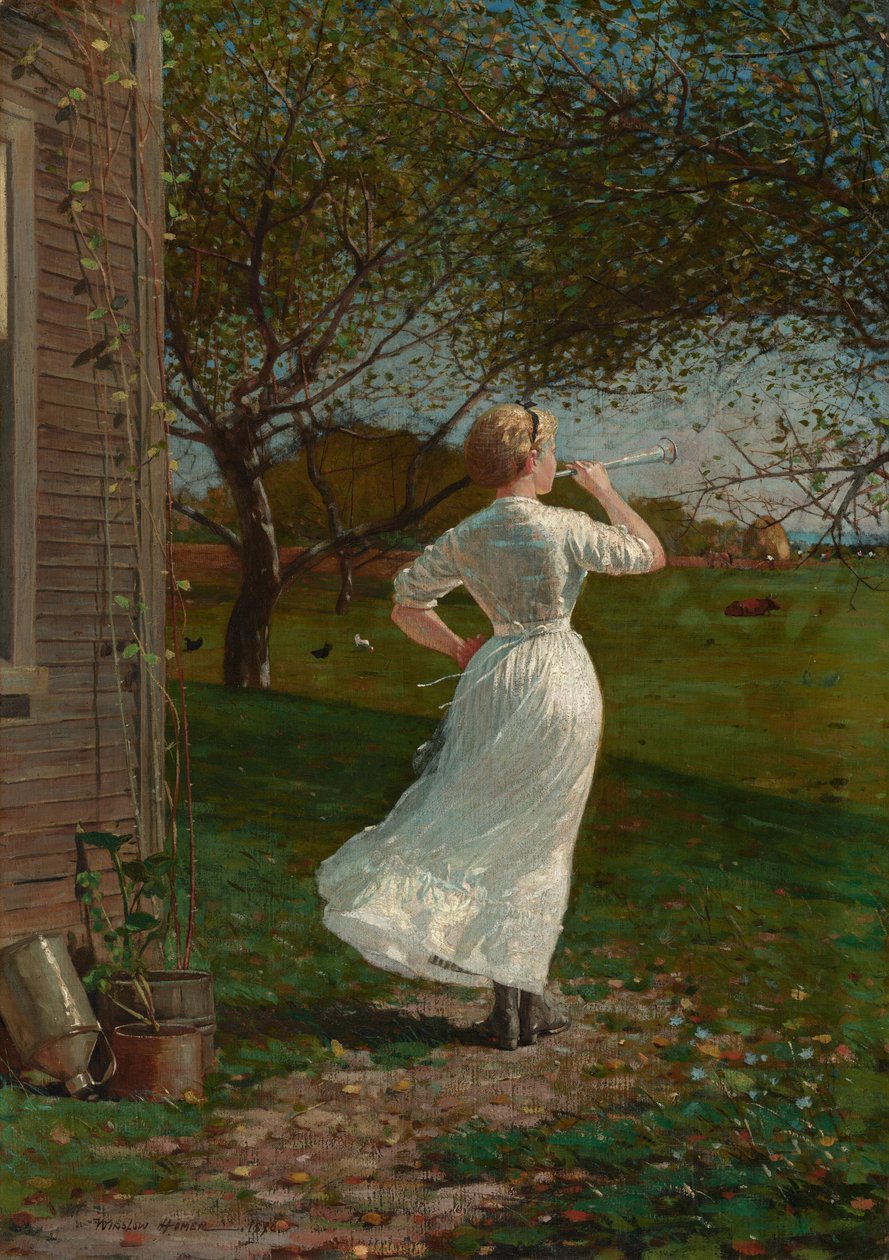 A vacsorakürt (kürtfújás a tengerparton) alkotó: Winslow Homer