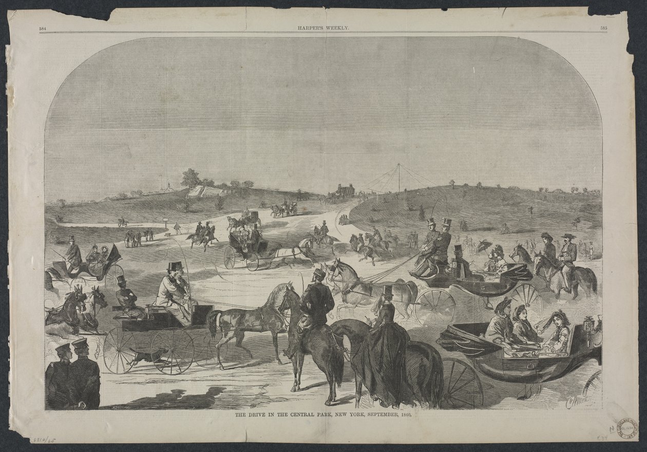 The Drive in Central Park, New York, 1860. szeptember, 1860. alkotó: Winslow Homer