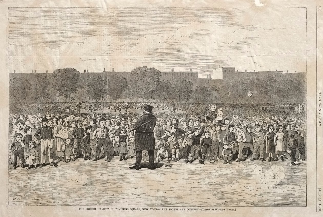 Július negyedike a New York-i Tompkins Square-en - "Jönnek a szogerek" alkotó: Winslow Homer
