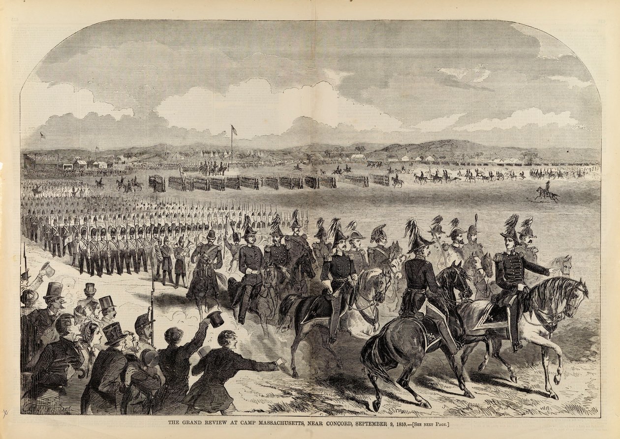The Grand Review at Camp Massachusetts, Near Concord, 1859. szeptember 9., a Harper