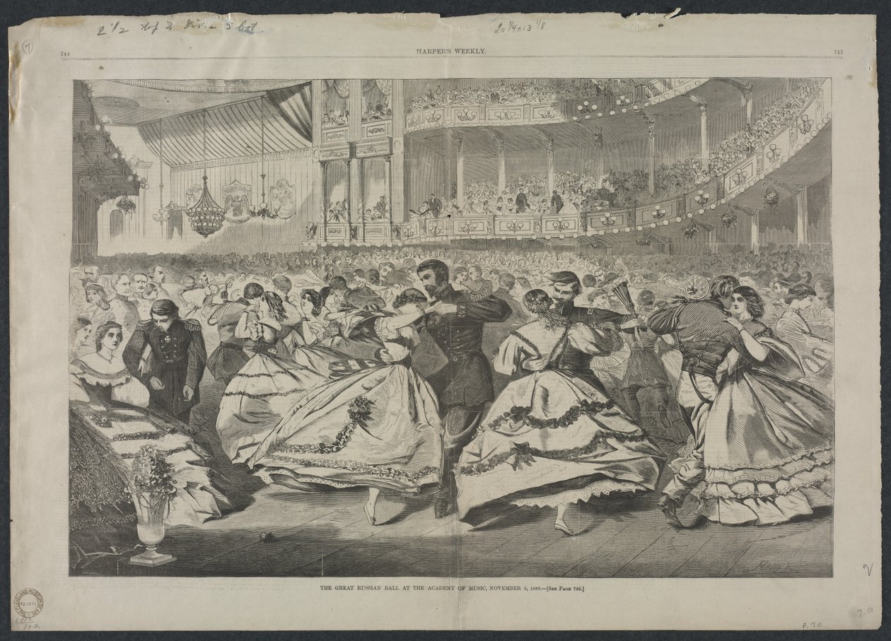 A Nagy Orosz Bál a Zeneakadémián, 1863. november 5. alkotó: Winslow Homer