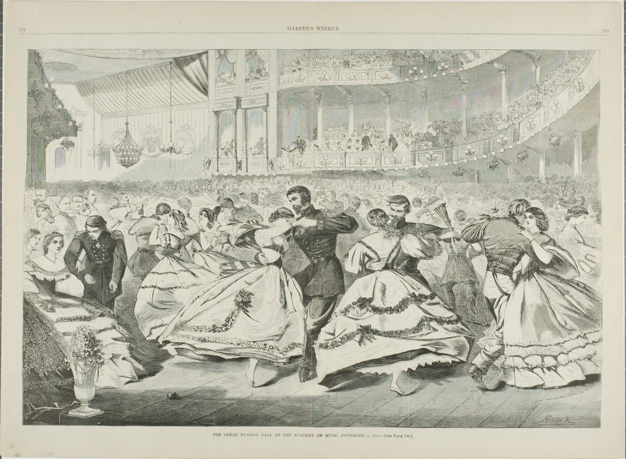 A Nagy Orosz Bál a Zeneakadémián, 1863. november 5. alkotó: Winslow Homer
