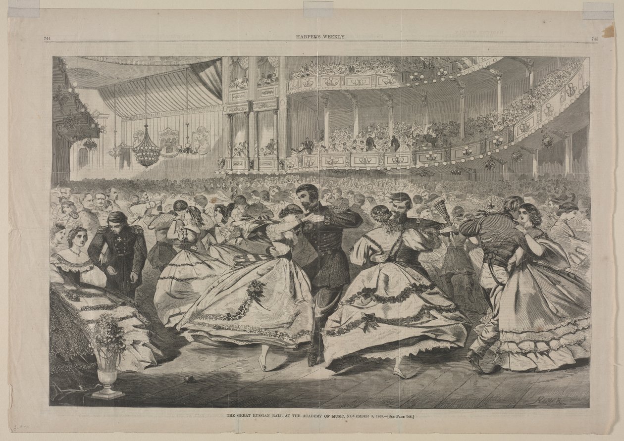 A Nagy Orosz Bál a Zeneakadémián, 1863. november 5. alkotó: Winslow Homer