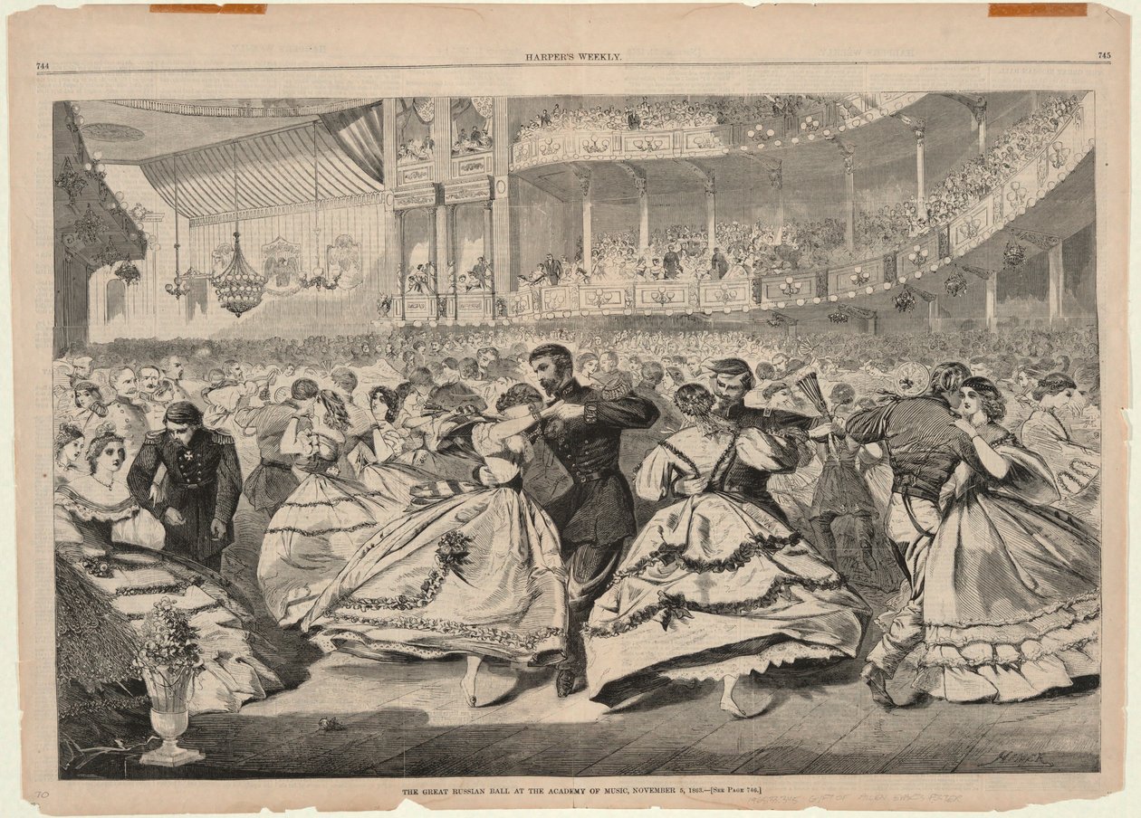 A Nagy Orosz Bál a Zeneakadémián, 1863. november 5., Harpertől alkotó: Winslow Homer
