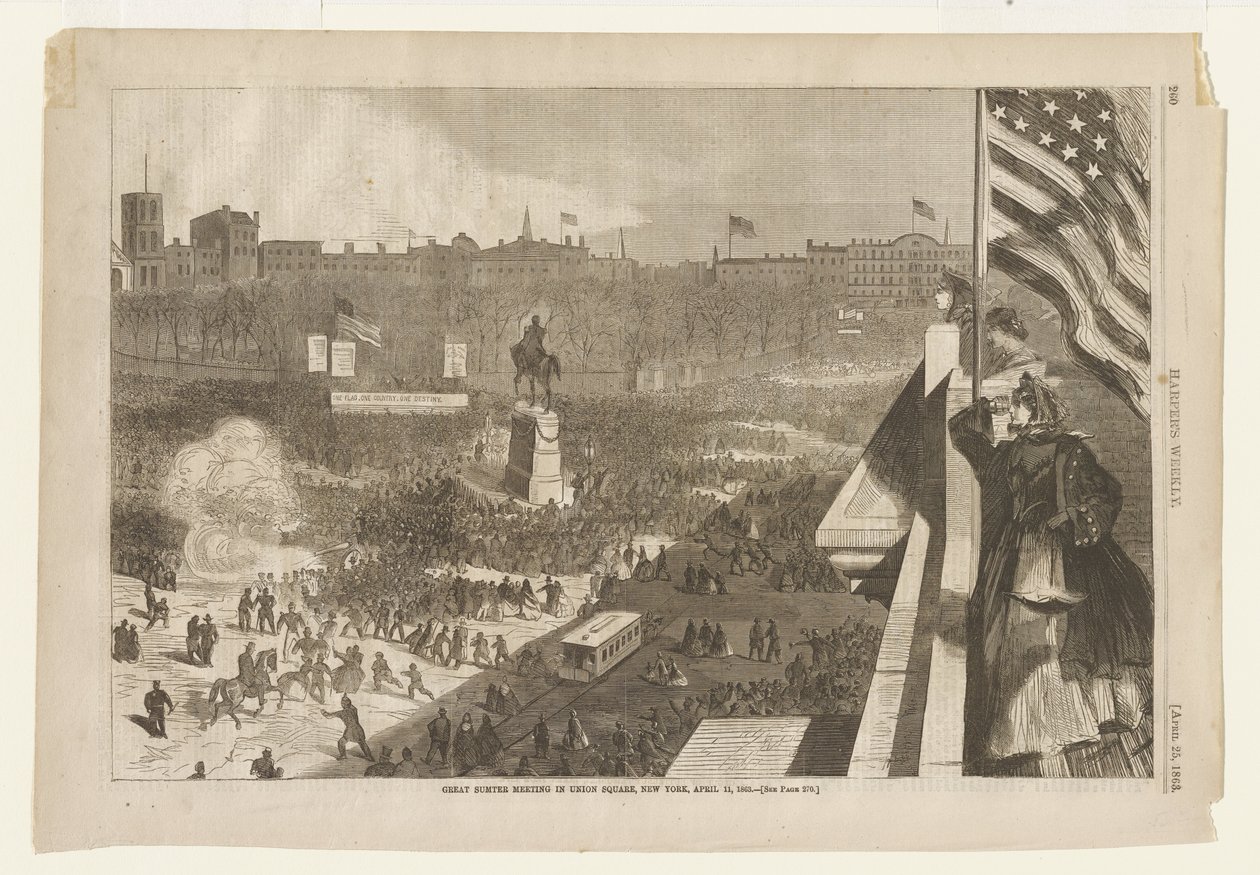 A nagy Sumter-gyűlés a New York-i Union Square-en, 1863. április 11-én alkotó: Winslow Homer
