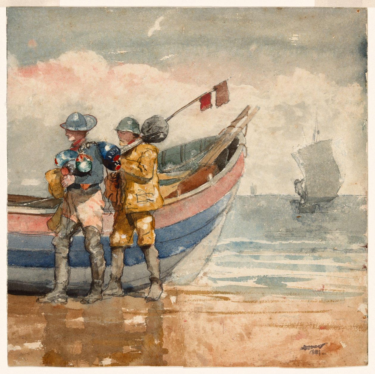 The Return, Tynemouth (recto) Study (verso) alkotó: Winslow Homer