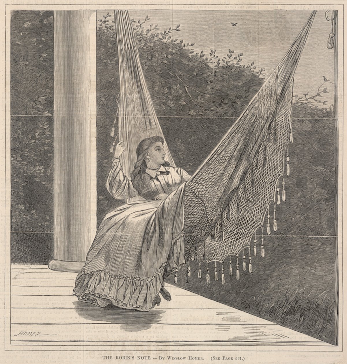 A Robin jegyzete, a Minden szombaton, Egy illusztrált folyóirat válogatott olvasmányaiból, 1870. augusztus 20. alkotó: Winslow Homer