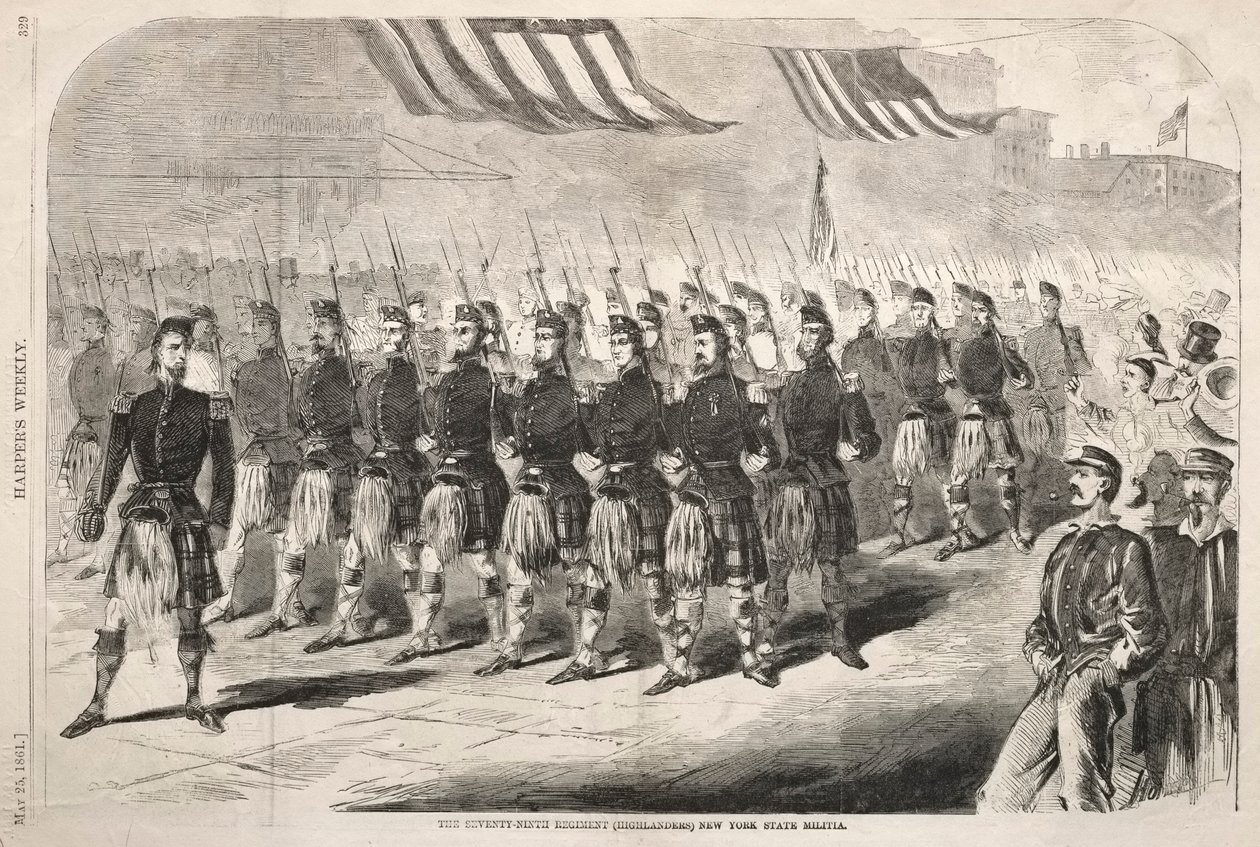 A Hetvenkilencedik Regiment Highlanders New York állam milíciája, 1861. alkotó: Winslow Homer