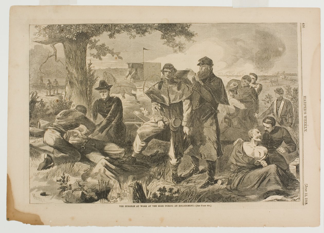 A sebész hátul dolgozik egy eljegyzés során alkotó: Winslow Homer