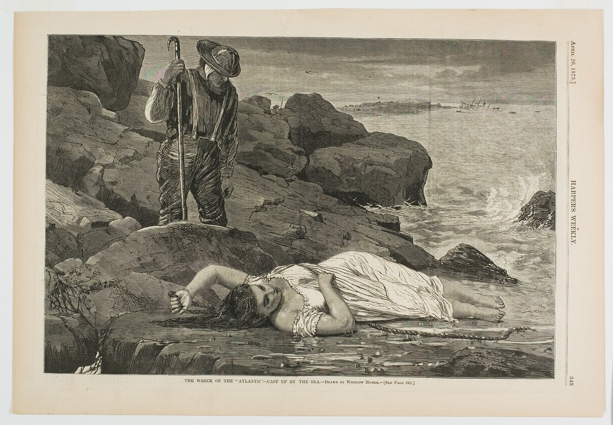 Az "Atlantic" roncsa - A tenger által feldobott hajó roncsa alkotó: Winslow Homer