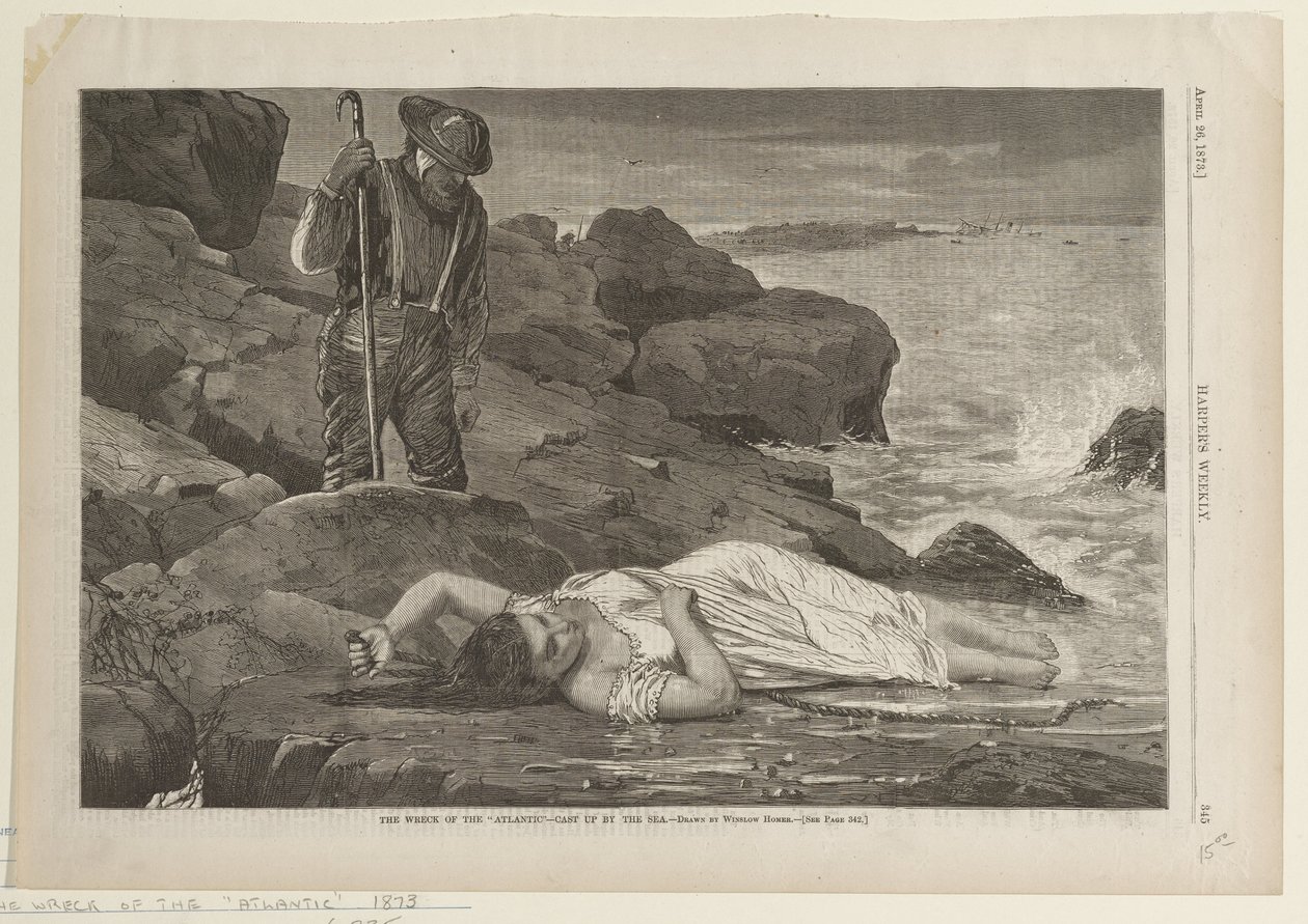 Az Atlantic roncsát a tenger partra vetette alkotó: Winslow Homer