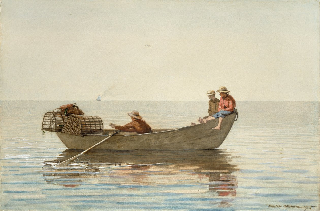 Három fiú egy Doryban homárral és homárral alkotó: Winslow Homer