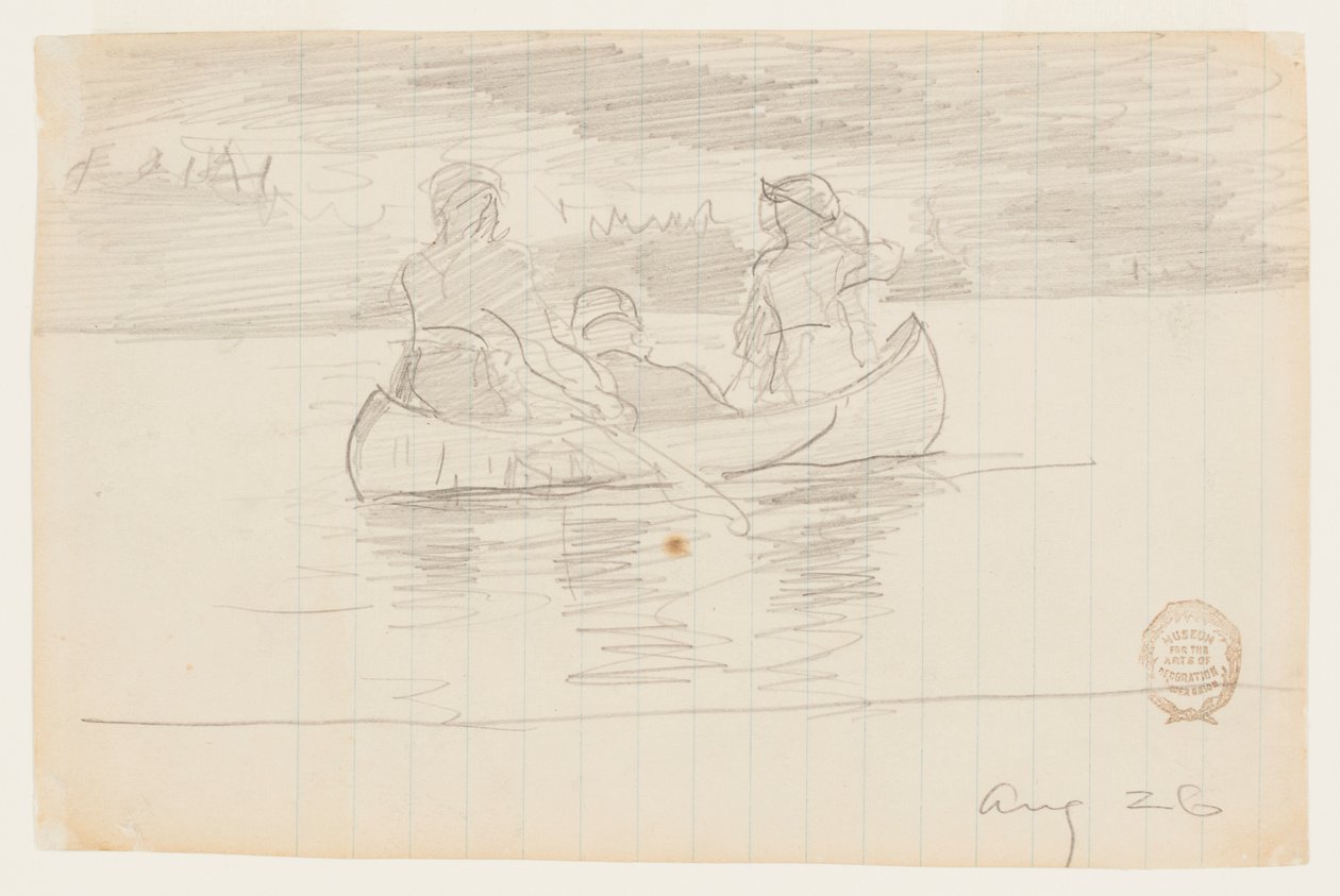 Három férfi kenuban, Il Manigne, Quebec alkotó: Winslow Homer