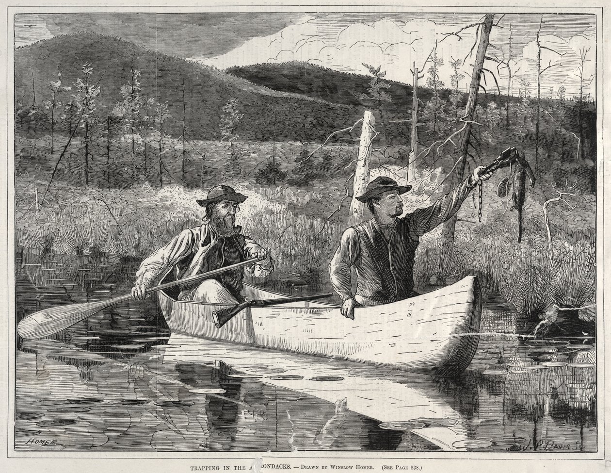 Csapdázás az Adirondack-hegységben alkotó: Winslow Homer