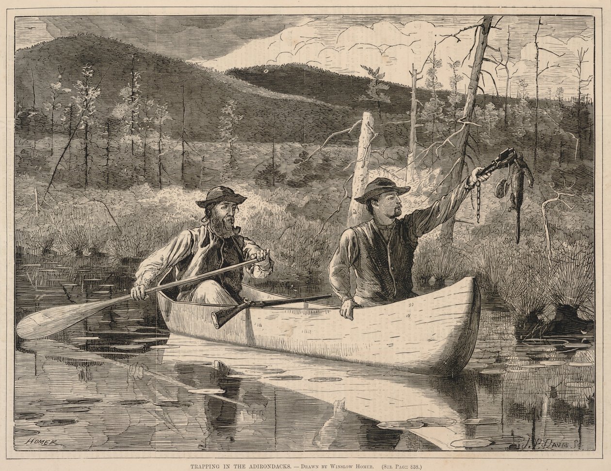 Csapdázás az Adirondacksben, a Minden szombaton: Ilustrated Journal of Choice Reading, 1870. december 24. alkotó: Winslow Homer
