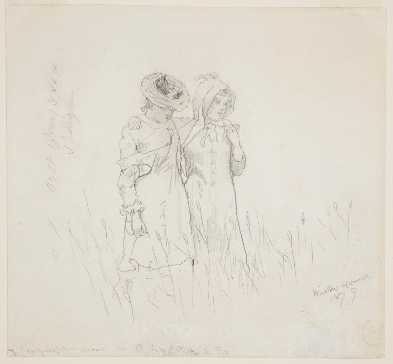 Két lány a mezőn alkotó: Winslow Homer