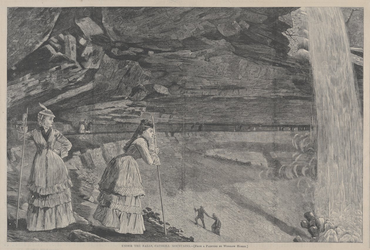 A vízesés alatt, Catskill-hegység Winslow Homer festményéből, 1872. alkotó: Winslow Homer