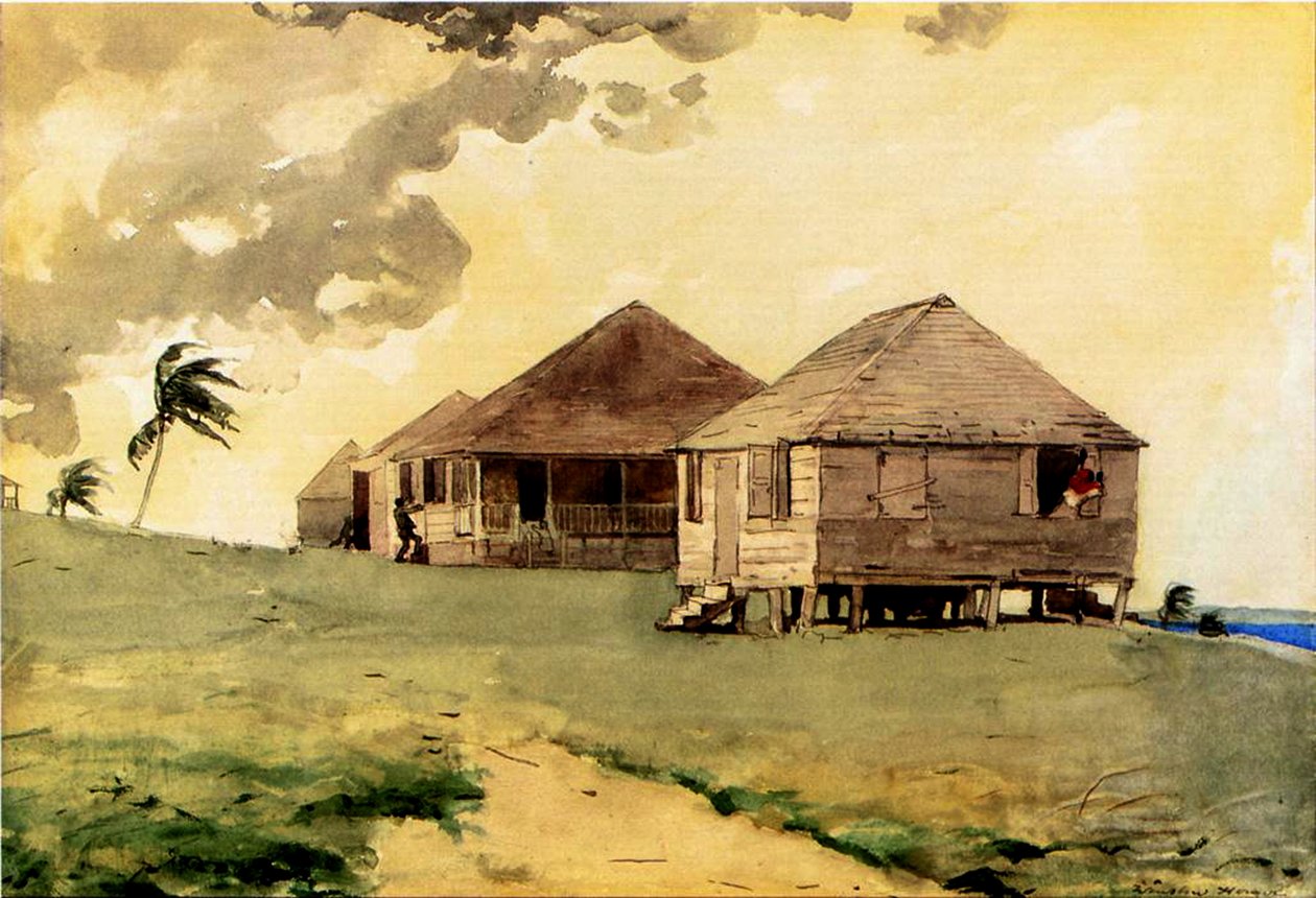 Közelgő tornádó, Bahama-szigetek, 1885 (wc és ceruza, papír) alkotó: Winslow Homer