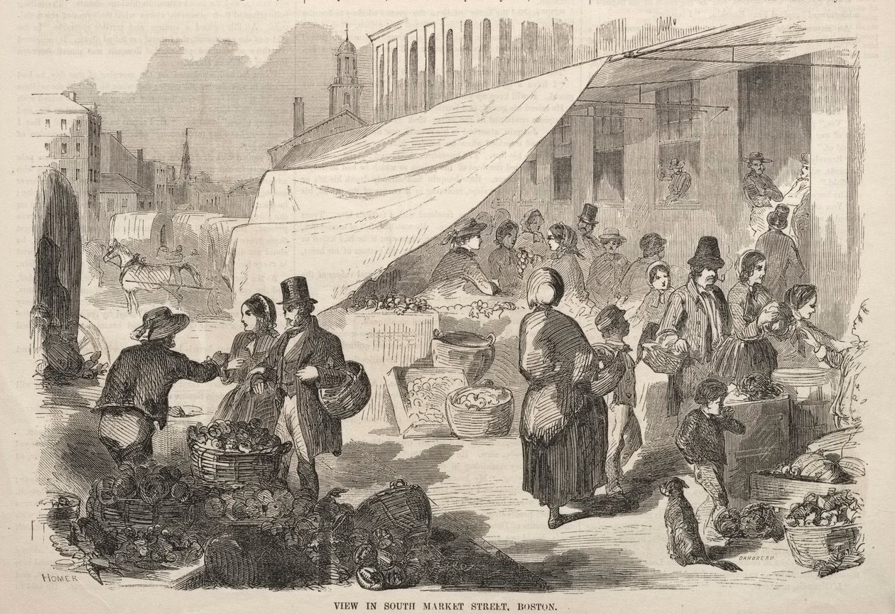 Kilátás a South Market Streeten, Boston, 1857. alkotó: Winslow Homer