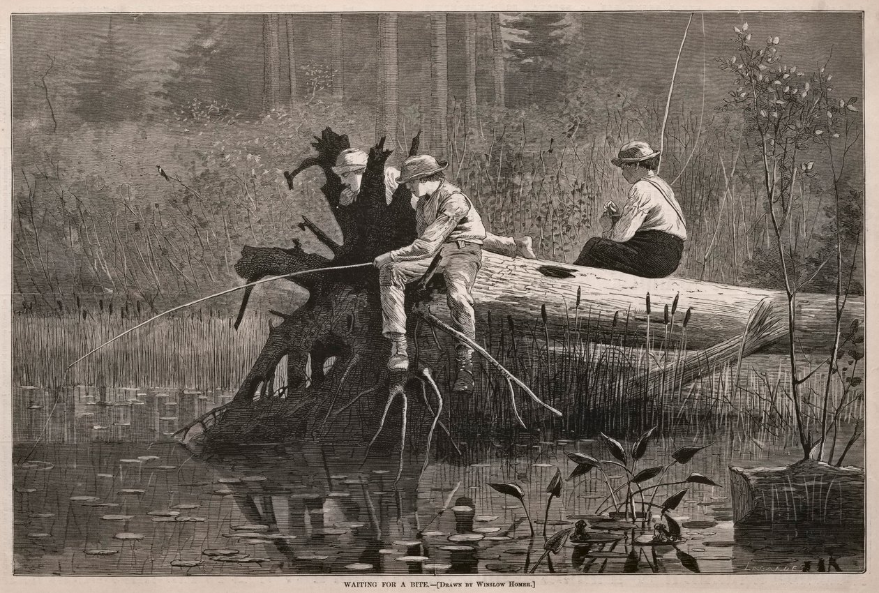 Harapásra várva, 1874. alkotó: Winslow Homer