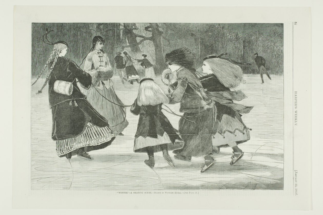 "Tél" - Korcsolyázó jelenet alkotó: Winslow Homer