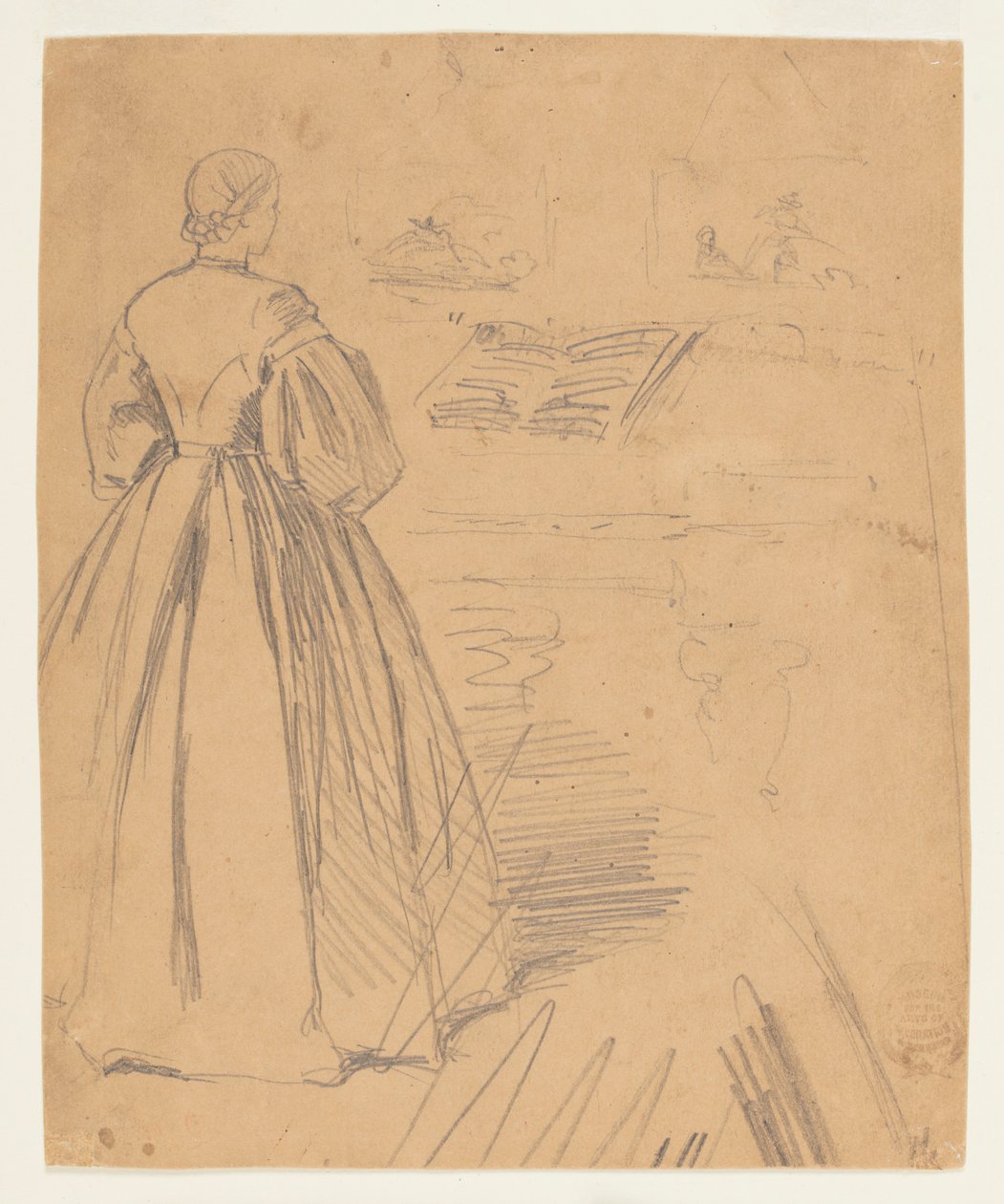 Nő állt egy zongora előtt alkotó: Winslow Homer