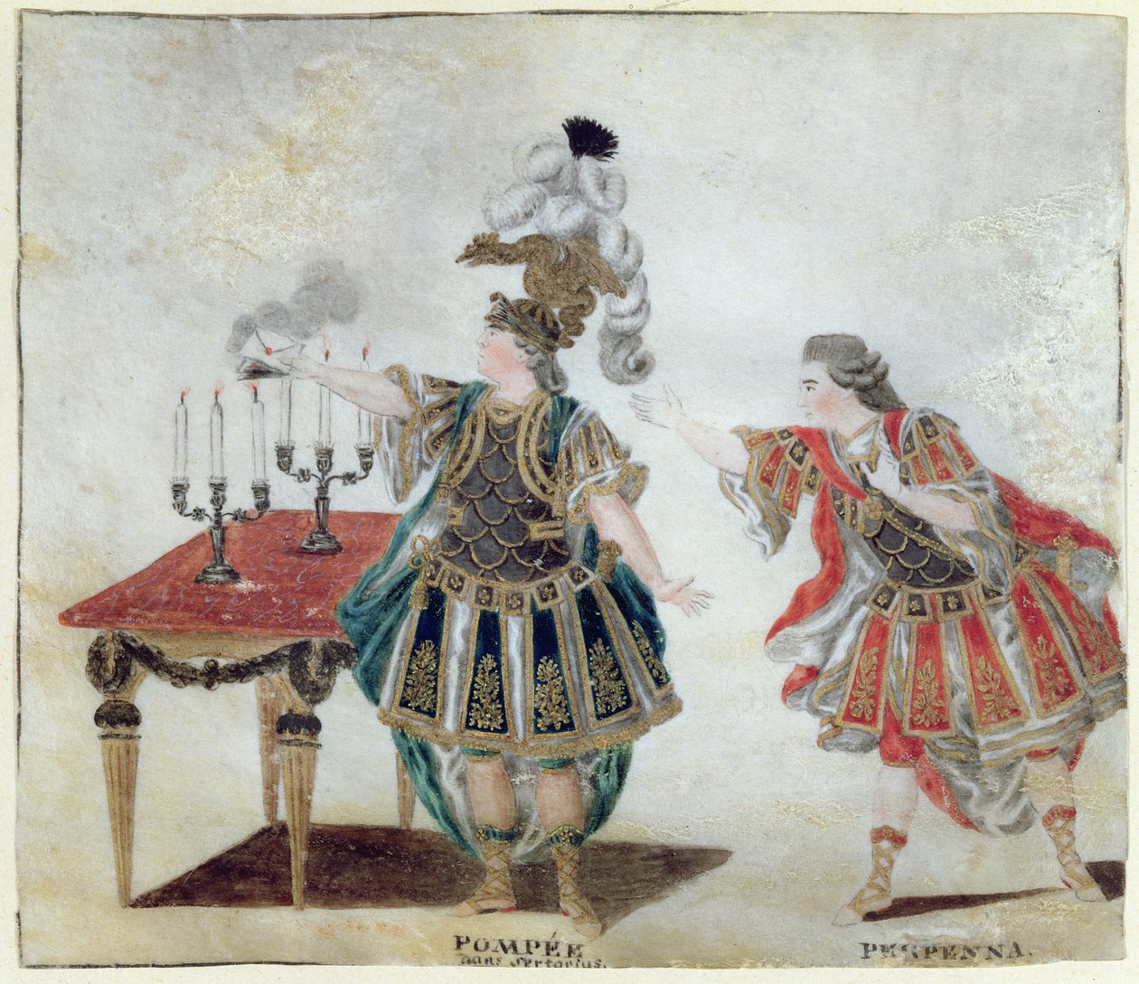 Pompeius és Perpenna Corneille Sertorius című tragédiájában, 1780 körül alkotó: Wirscher