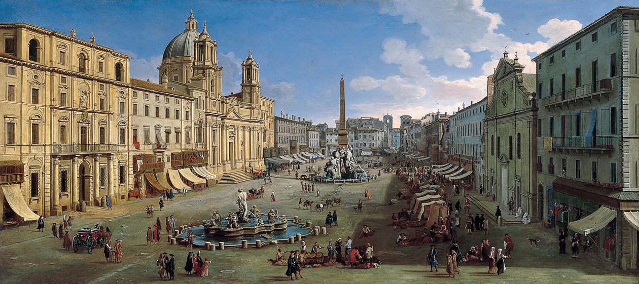 A Piazza Navona Rómában, 1699 alkotó: Wittel