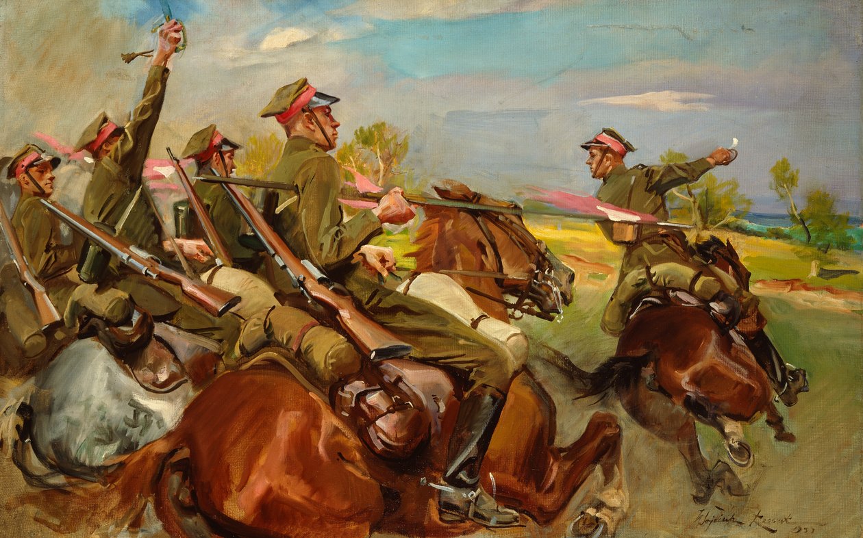Lengyel lovassági roham (olaj, vászon) alkotó: Wojciech Kossak
