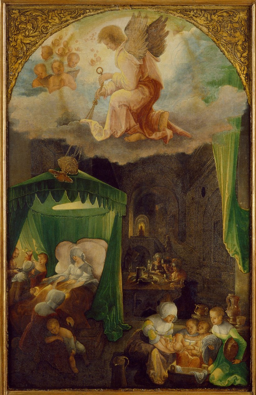Szűz születése, 1521 körül alkotó: Wolf Huber