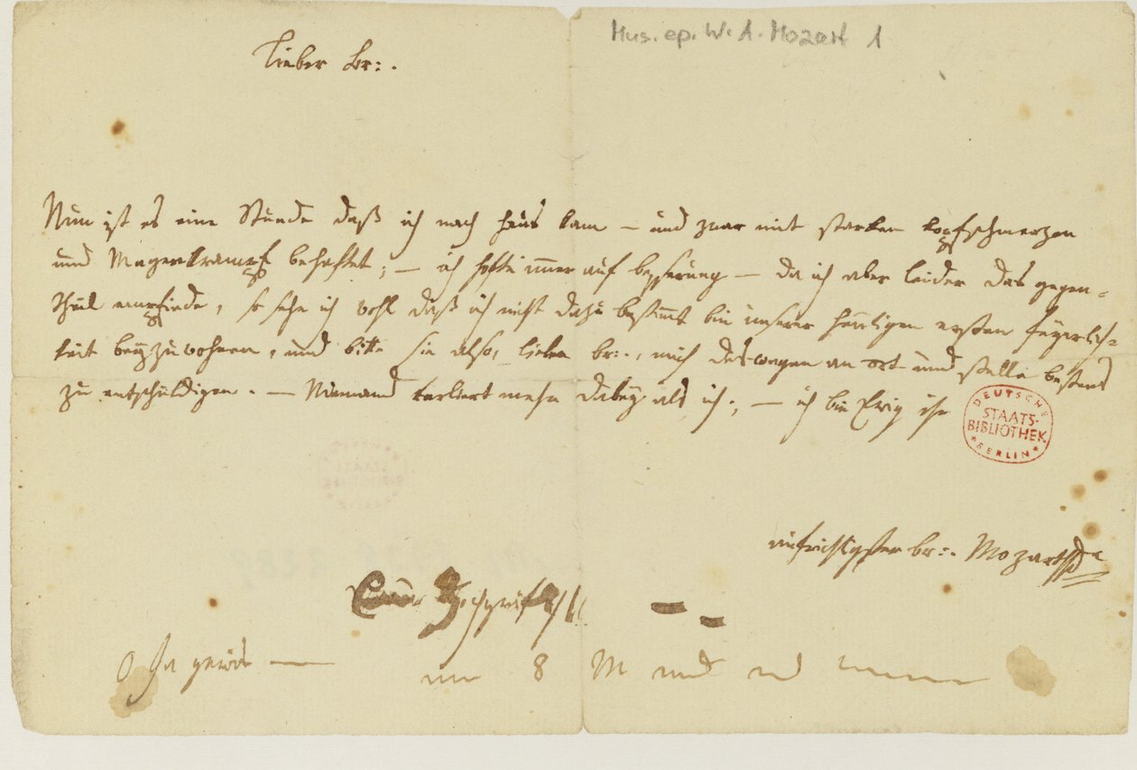 Mozart levele egy szabadkőműveshez, 1786. január alkotó: Wolfgang Amadeus Mozart