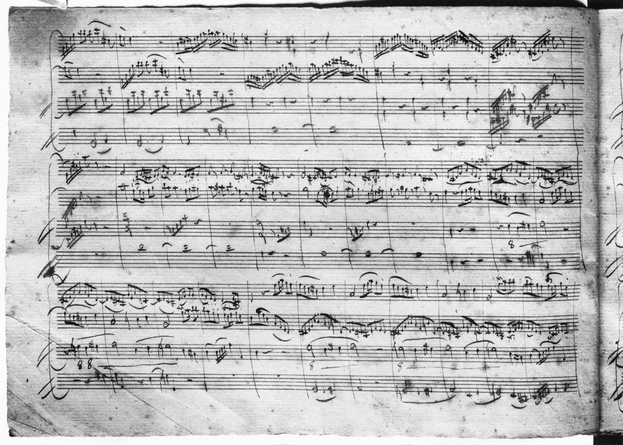 G-dúr trió hegedűre, csembalóra és csellóra (K 496) 1786 (2. oldal) alkotó: Wolfgang Amadeus Mozart
