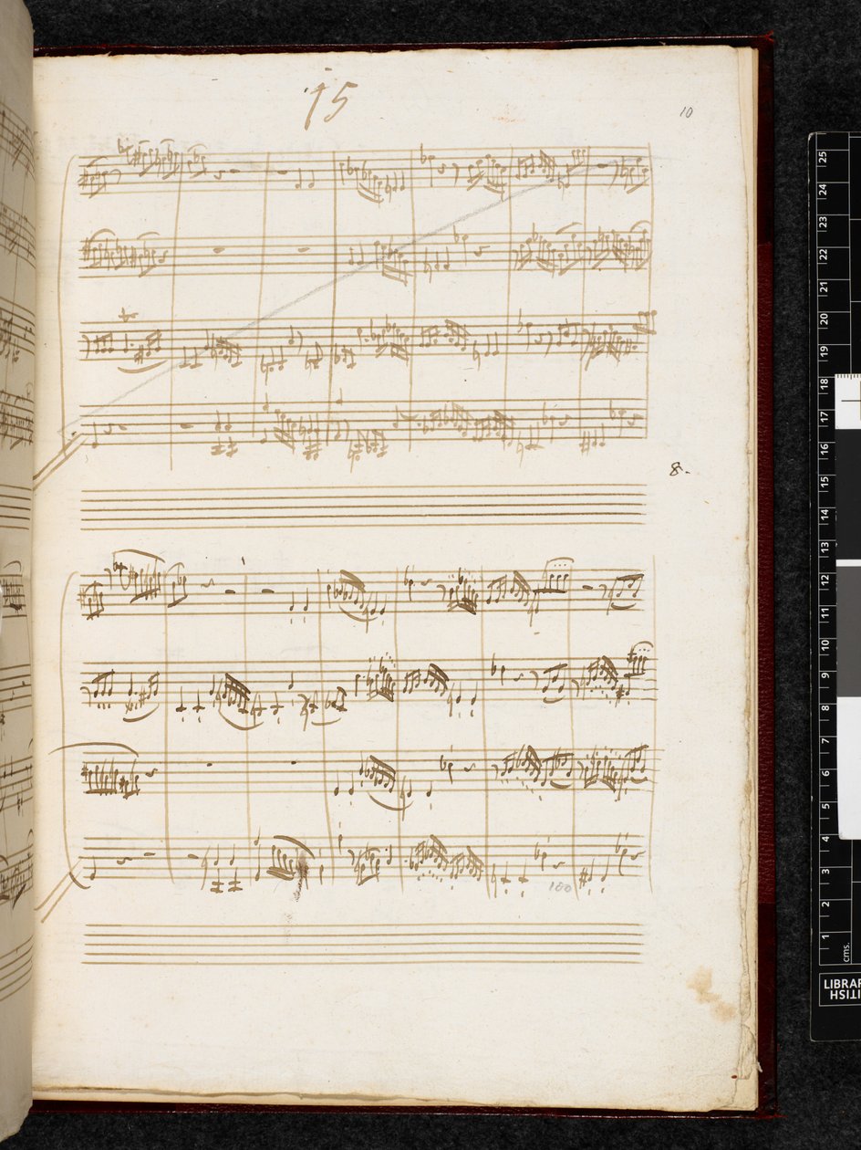 Adagio és fúga c-moll, K. 546, Add. 28996, f.10r alkotó: Wolfgang Amadeus Mozart