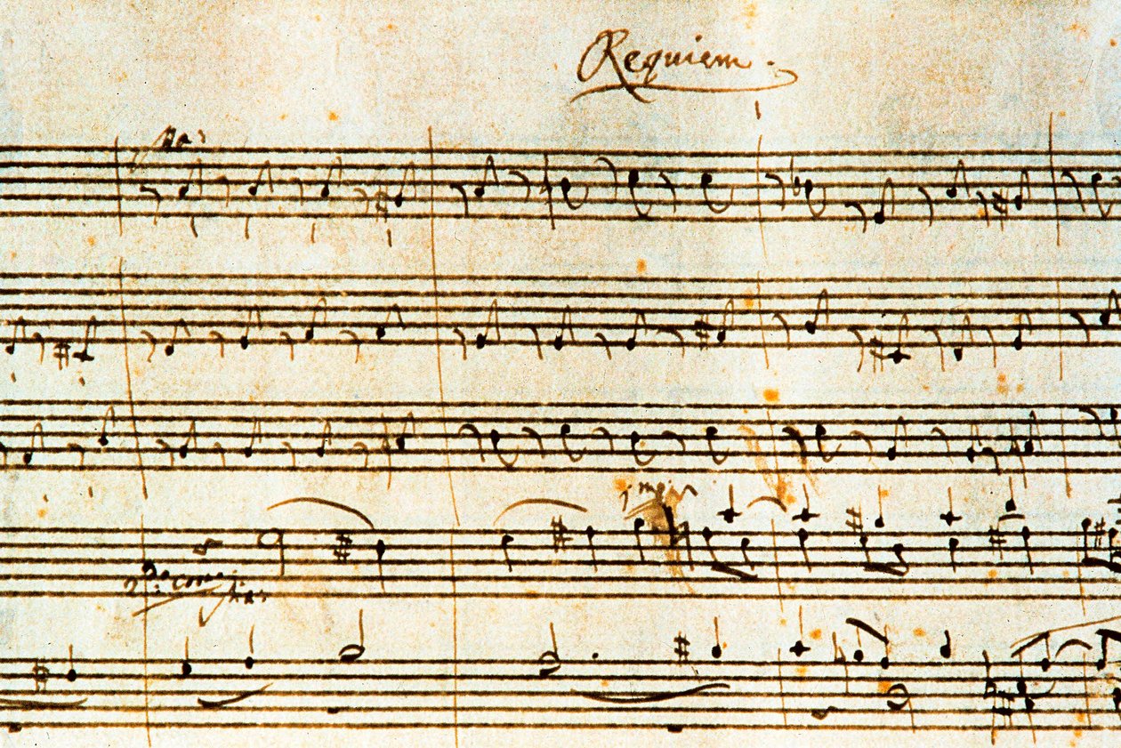 Wolfgang Amadeus Mozart (1756-1791) osztrák zeneszerző, Requiem, K. 626 autográf partitúrája alkotó: Wolfgang Amadeus Mozart