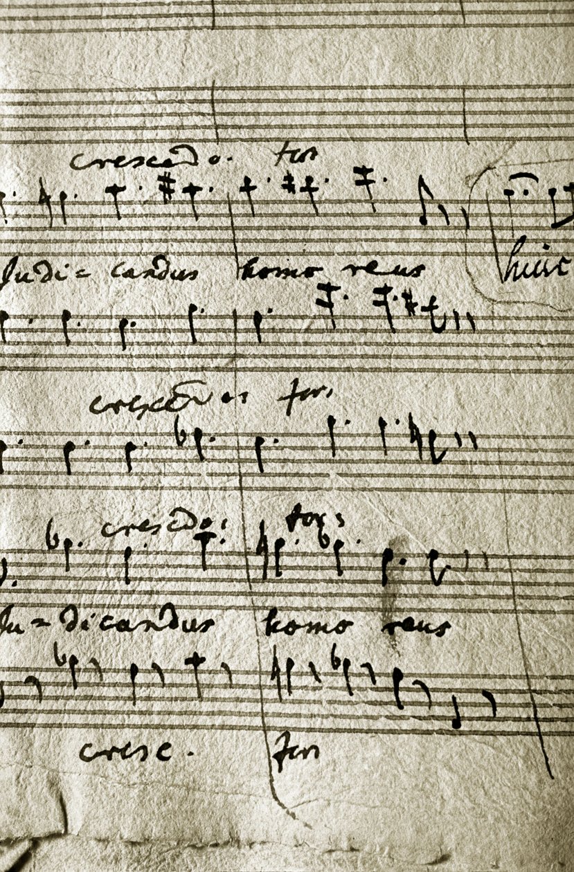 Wolfgang Amadeus Mozart Requiemjének munkapartitúrája (kotta) alkotó: Wolfgang Amadeus Mozart