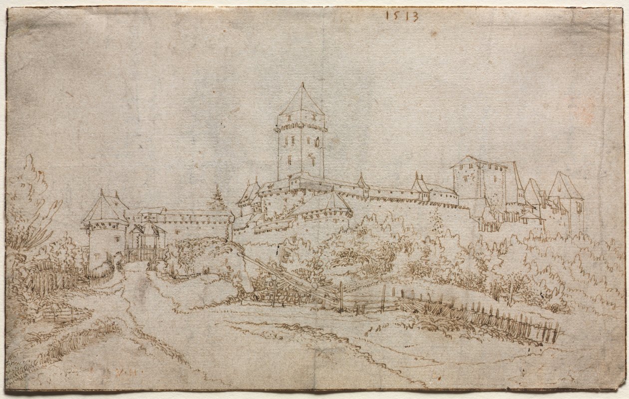 Egy kastély kilátása, 1513. alkotó: Wolfgang Huber