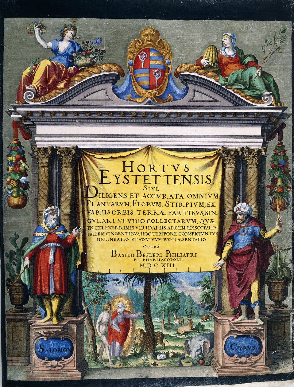 A Florilegium "Hortus Eystettensis" címe Basilius Beslertől alkotó: Wolfgang Kilian