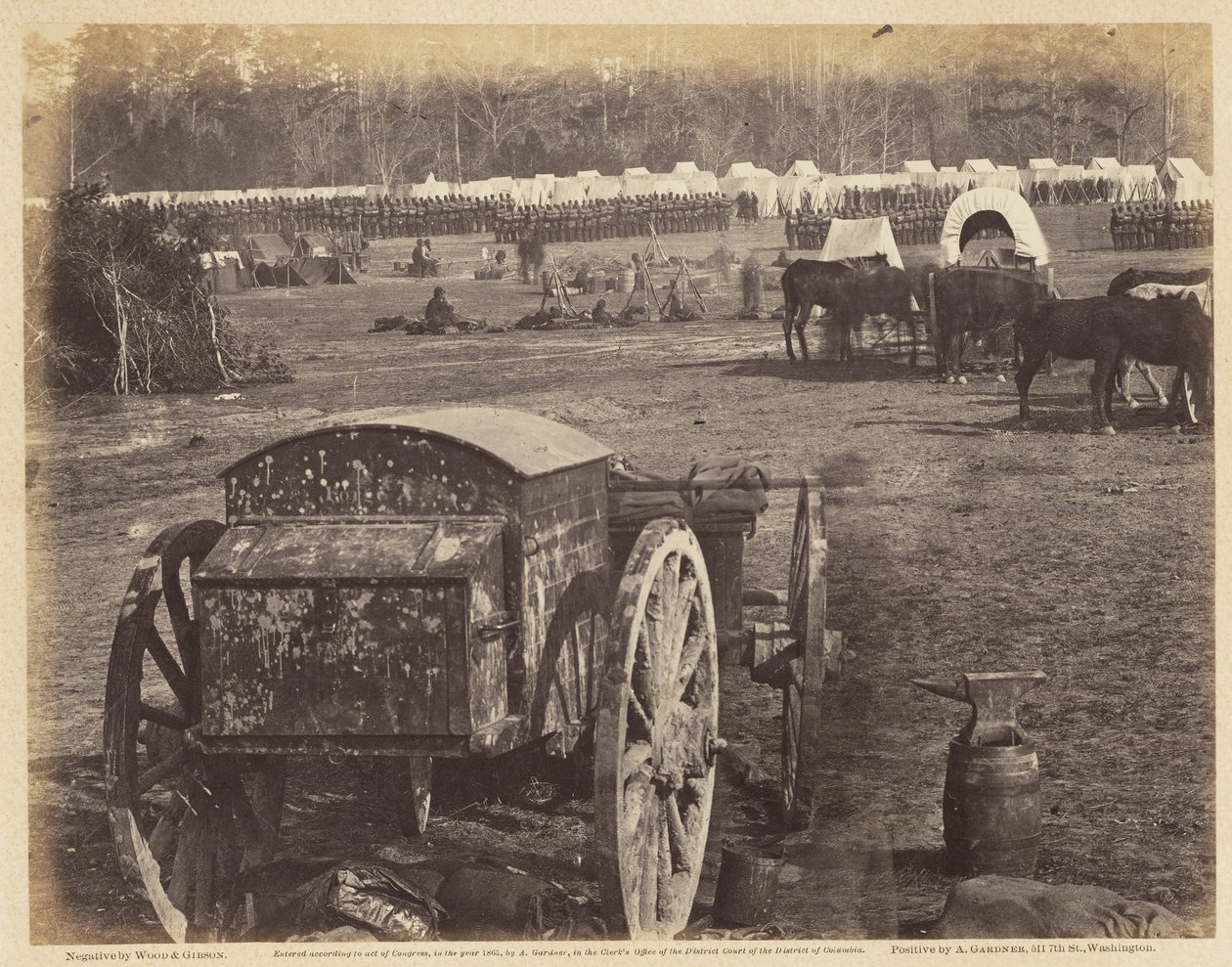 Camp and Cumberland Landing, a Pamunkey-n, 1862. május (albuminnyomat szőtt papírra rögzítve) alkotó: Wood and Gibson Wood and Gibson