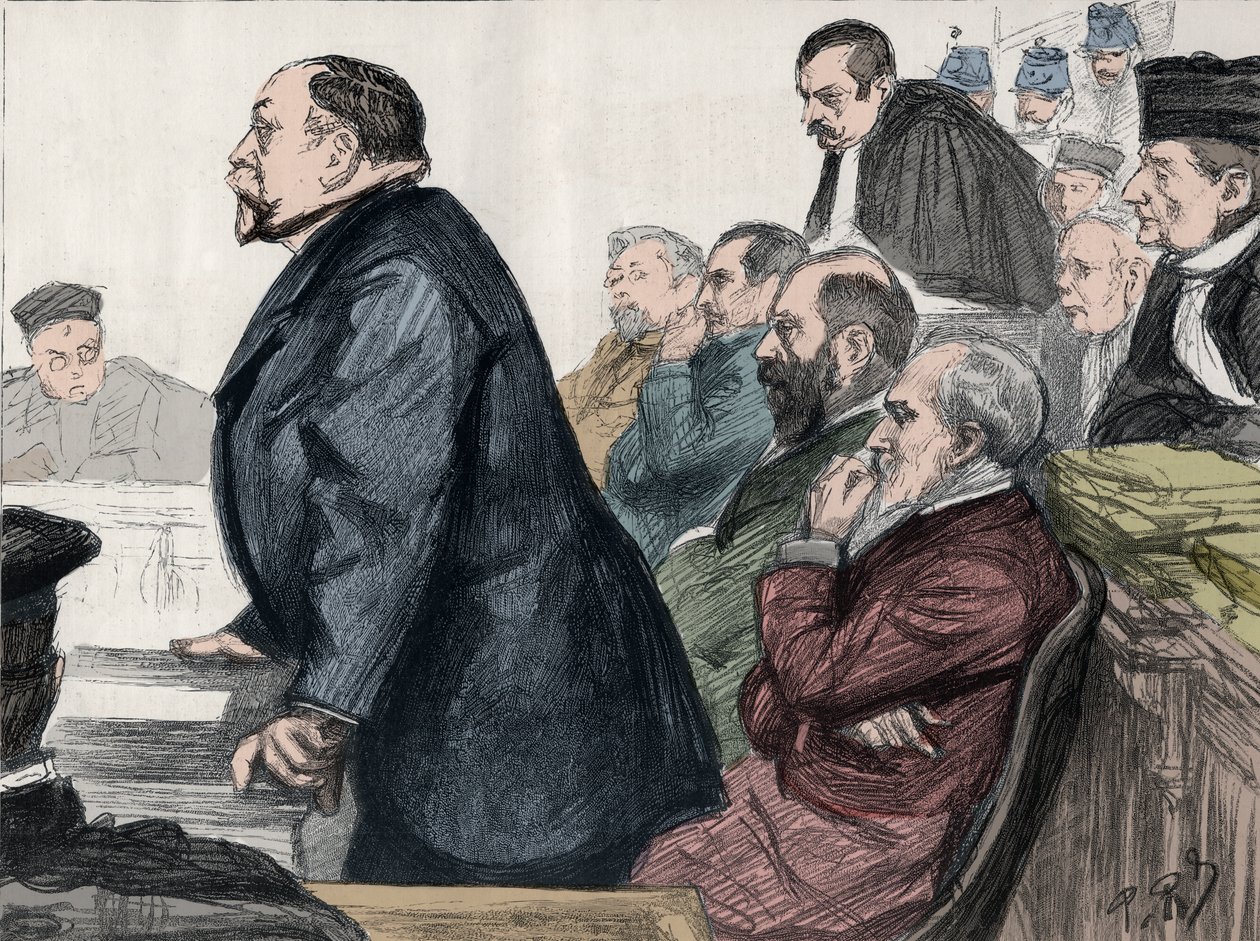 Panama botránya (1892-1897): a Panama Canal Company igazgatóinak tárgyalása és ítélete 1893. február 8-án a Palais de Justiceban. alkotó: Woodbine K. Hinchliff