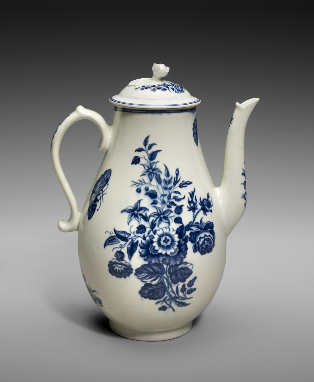 Kávékanna, c. 1770-1783 (lágypaszta porcelán transzfernyomással) alkotó: Worcester Porcelain Manufactory Worcester Porcelain Manufactory