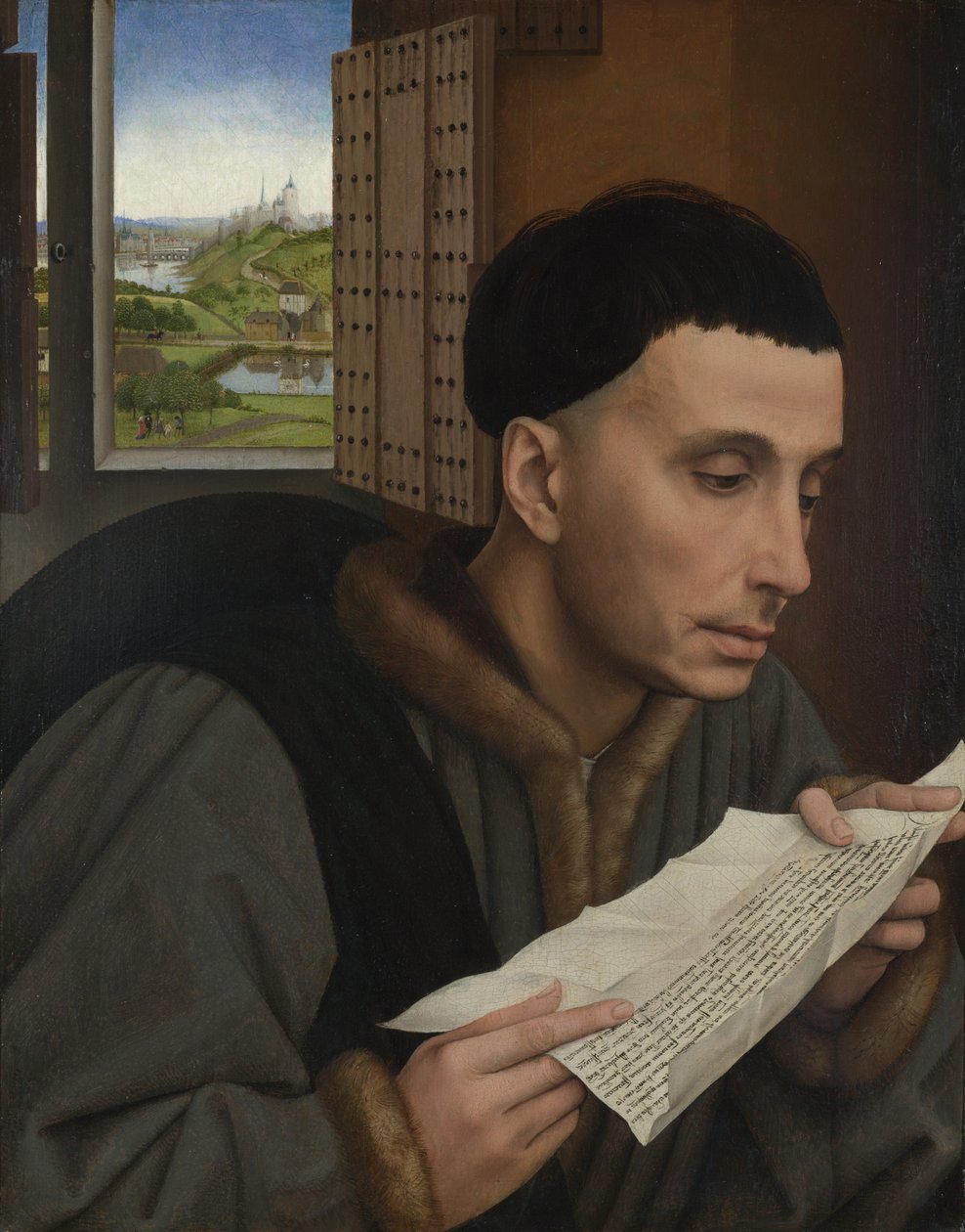 Olvasó ember (Szent Ivo?) alkotó: Workshop of Rogier van der Weyden