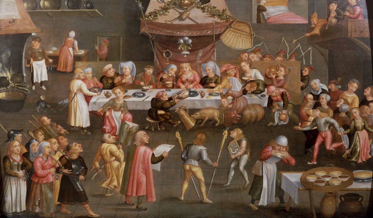 Groteszk esküvői lakoma alkotó: Workshop of Verbeeck Family