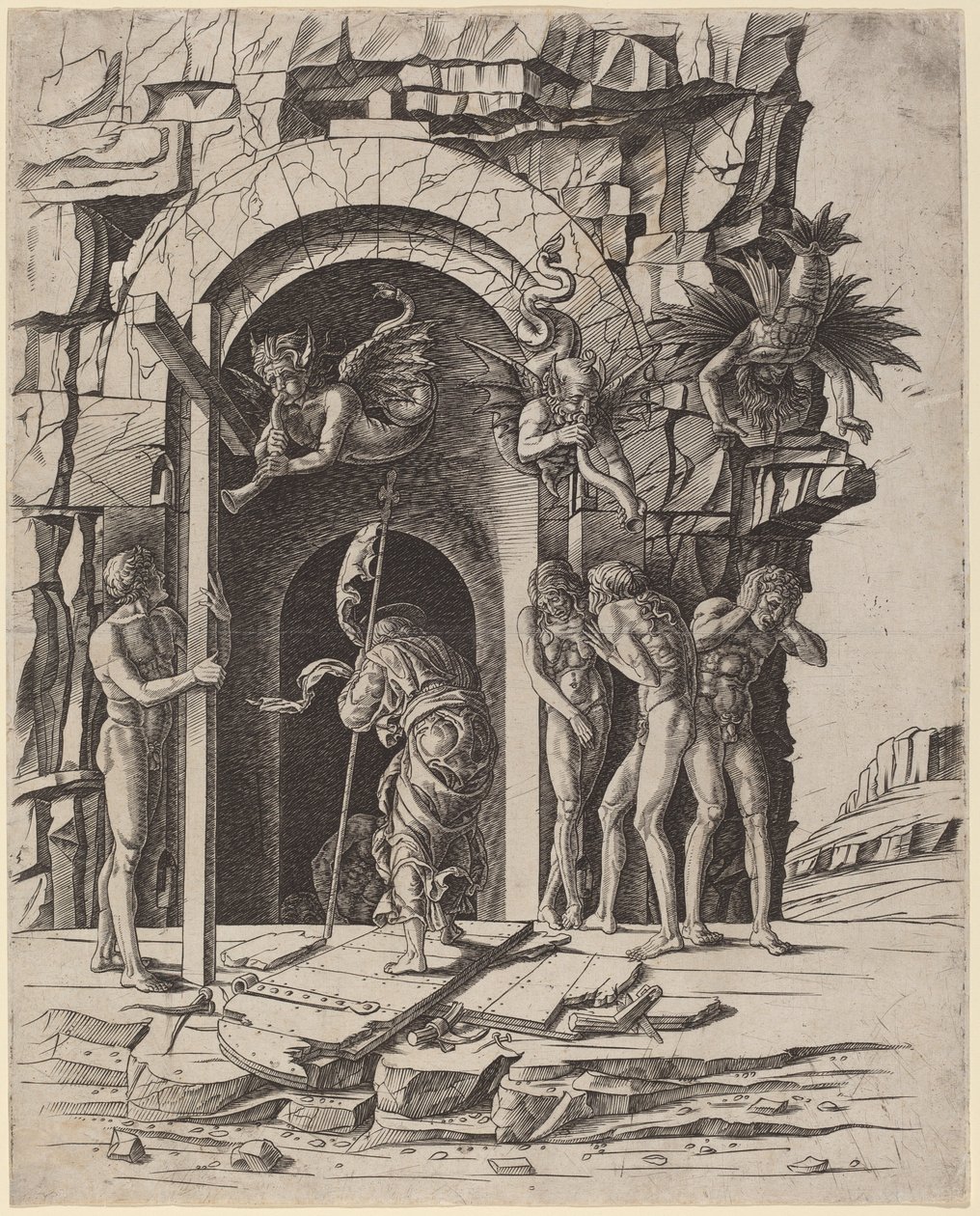 Leszállás Limbóba alkotó: Workshop of Andrea Mantegna