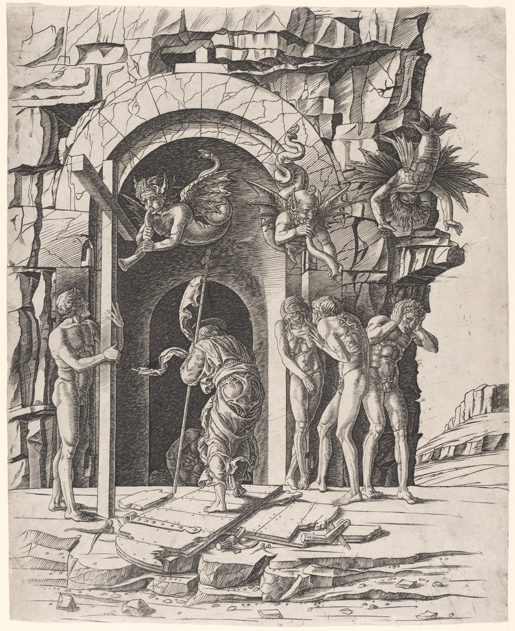Leszállás Limbóba alkotó: Workshop of Andrea Mantegna